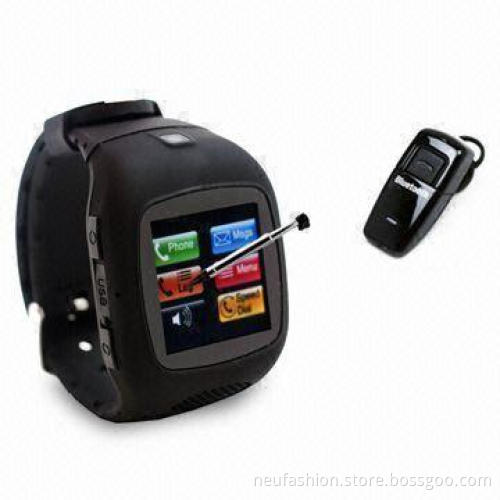 Touch Screen MP3/MP4 Watch Phone with Built-in Bluetooth, Supports Up to 32GB Memory T-flash Card
